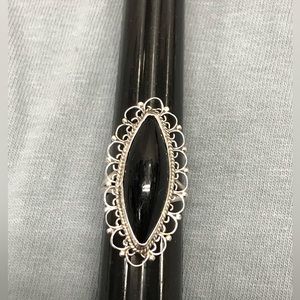 🌺1960s Vintage Taxco Sterling and Onyx Ring Size 6
